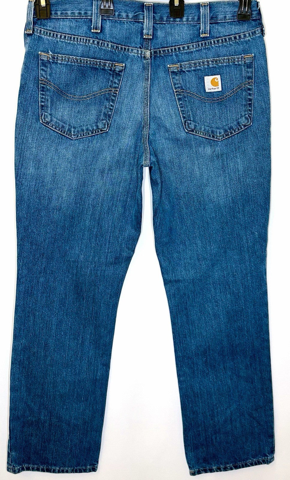 Carhartt Traditional Fit Jeans 36x30 Light Wash Blue Denim Straight Leg Workwear